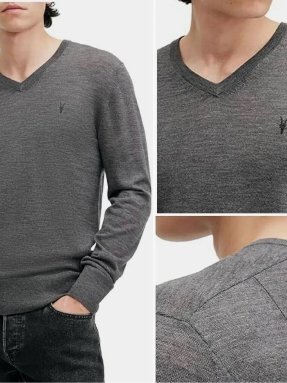Men’s All Saints Merino Wool Sweater Sz Med